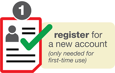 register for a new account - first time users only