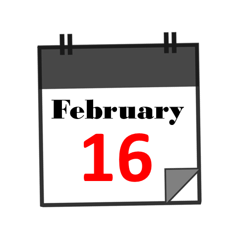 February 16 Calendar Icon